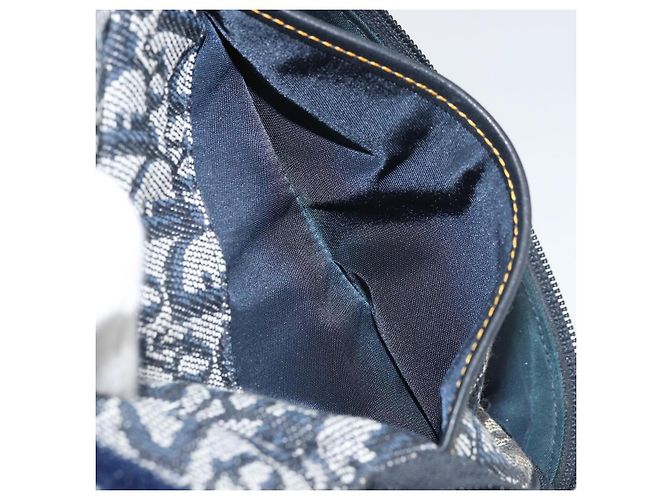 Pochette in Tela Trotter Christian Dior Blu Navy Oro Auth 170701 D'oro - vista 21