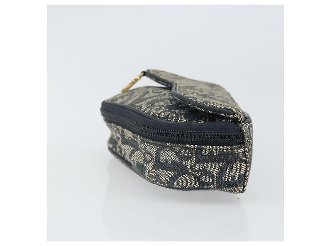 Pochette in Tela Trotter Christian Dior Blu Navy Oro Auth 170701 D'oro - vista 4