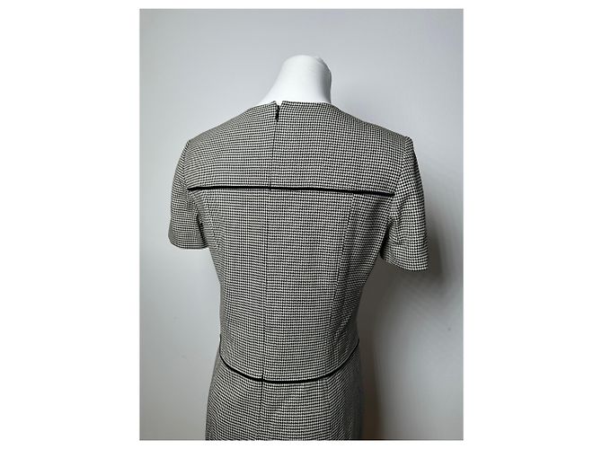 Vintage Courreges Karierter Kleid Schwarz Weiß M - Ansicht 14