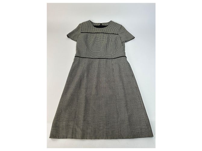 Vintage Courreges Karierter Kleid Schwarz Weiß M - Ansicht 4