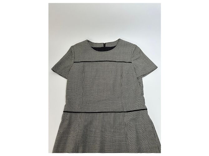 Vintage Courreges Karierter Kleid Schwarz Weiß M - Ansicht 6