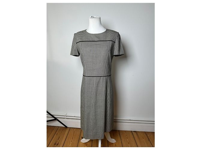 Vintage Courreges Karierter Kleid Schwarz Weiß M - Ansicht 9