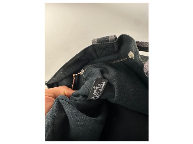 Vintage Hermès Canvas Tote Bag Schwarz - Ansicht 3