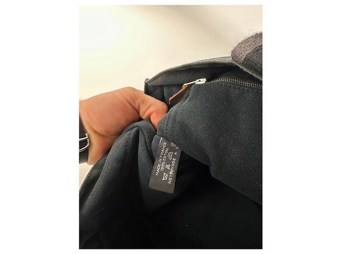 Vintage Hermès Canvas Tote Bag Schwarz - Ansicht 4
