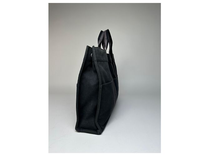 Vintage Hermès Canvas Tote Bag Schwarz - Ansicht 8