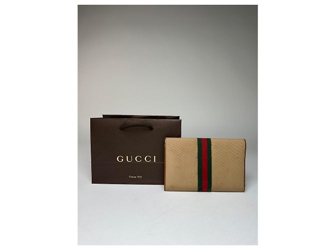 Clutch Vintage Gucci Horsebit Beige Marrone - vista 2