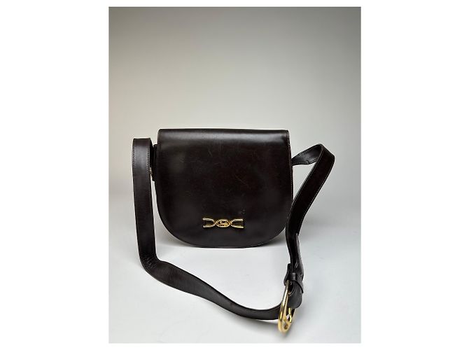 Céline Vintage Celine Paris Leder Schultertasche Schwarz Braun - Ansicht 13