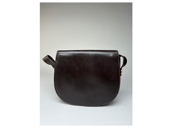 Céline Vintage Celine Paris Leder Schultertasche Schwarz Braun - Ansicht 2