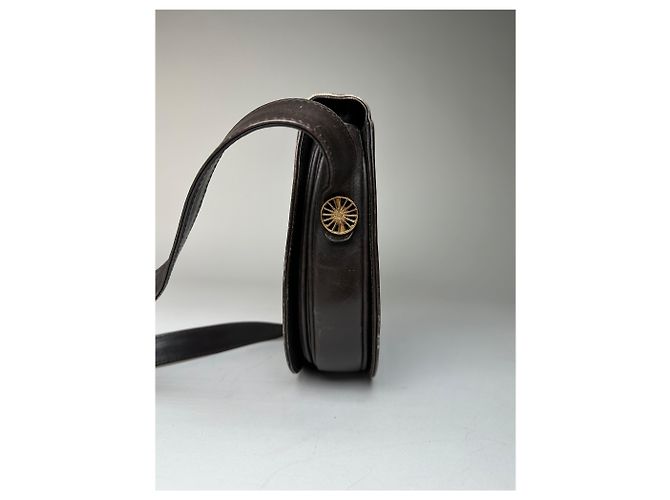 Céline Vintage Celine Paris Leder Schultertasche Schwarz Braun - Ansicht 4