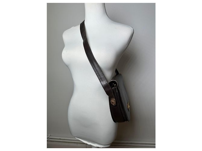 Céline Vintage Celine Paris Leder Schultertasche Schwarz Braun - Ansicht 5