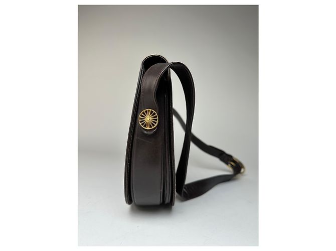 Céline Vintage Celine Paris Leder Schultertasche Schwarz Braun - Ansicht 7