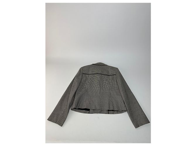 Vintage Courreges Wollkarierter Blazer / Grau Schwarz M - Ansicht 7
