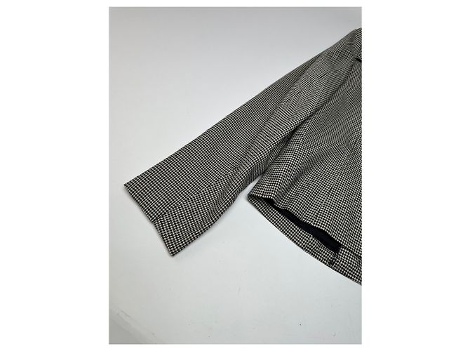 Vintage Courreges Wollkarierter Blazer / Grau Schwarz M - Ansicht 9
