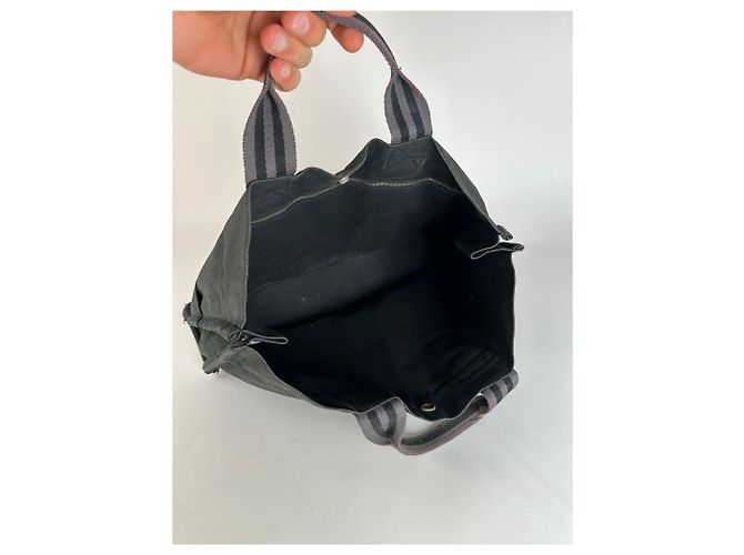 Vintage Hermès Canvas Tote Bag Schwarz - Ansicht 3