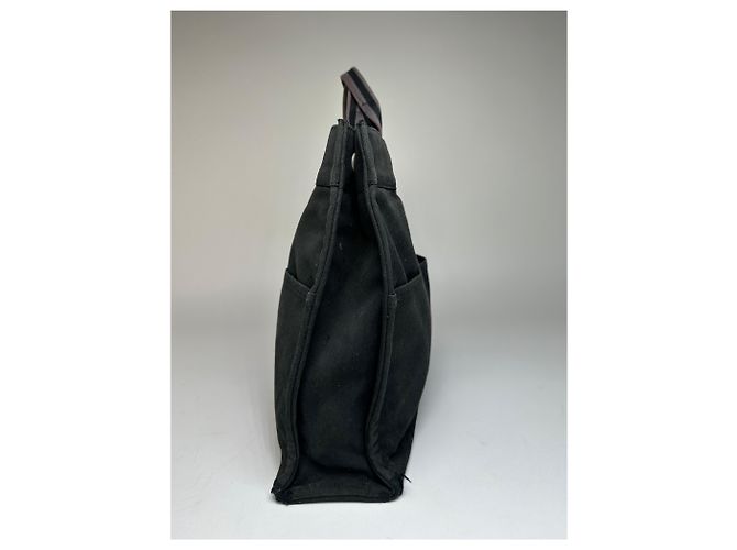 Vintage Hermès Canvas Tote Bag Schwarz - Ansicht 8