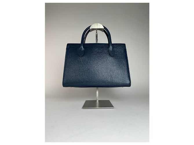 Vintage Courreges Lederhandtasche Blau - Ansicht 12