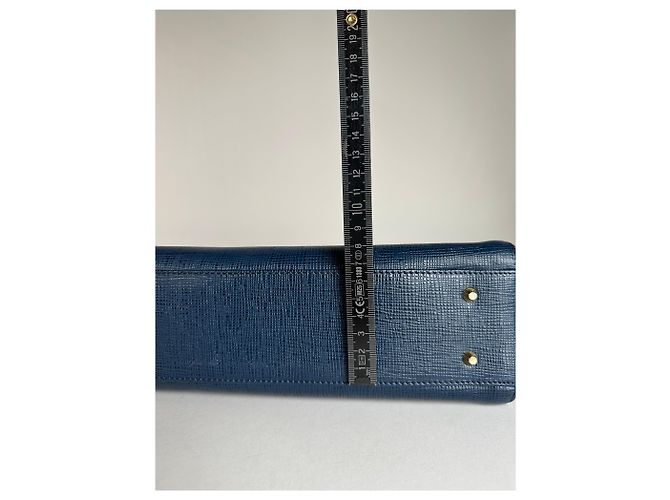 Vintage Courreges Lederhandtasche Blau - Ansicht 15