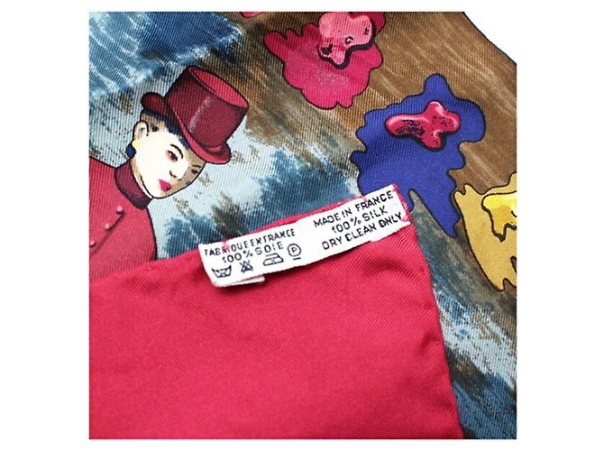 Sciarpa in seta Hermès Carré 90 Memorie d' Bianco Rosso - vista 5