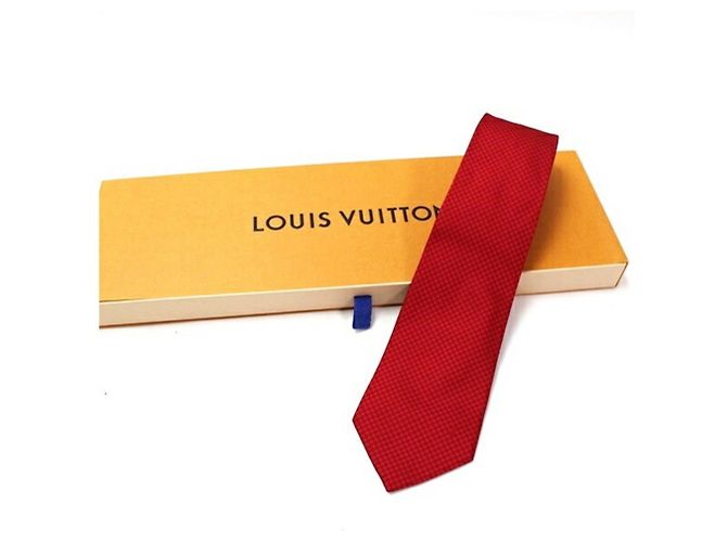 Cravatta in seta rossa Louis Vuitton Rosso - vista 2