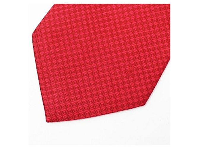 Cravatta in seta rossa Louis Vuitton Rosso - vista 4