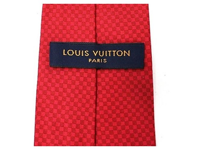 Cravatta in seta rossa Louis Vuitton Rosso - vista 5
