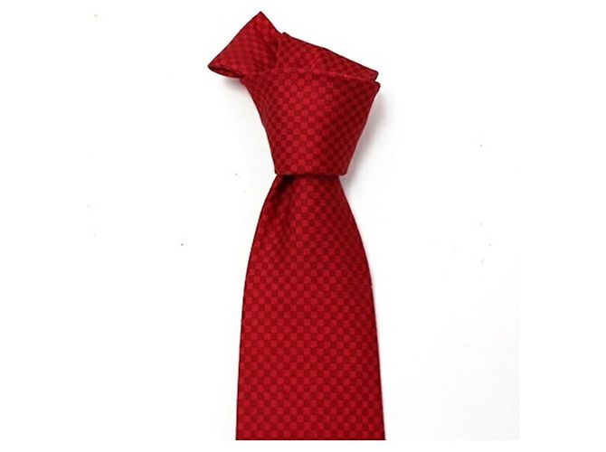Cravatta in seta rossa Louis Vuitton Rosso - vista 7