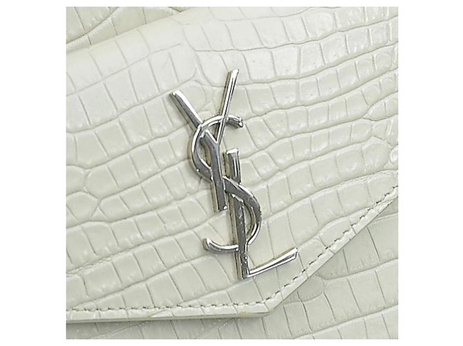 Borsa in pelle avorio Saint Laurent Crudo - vista 11