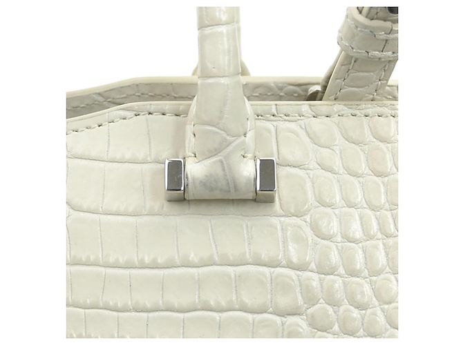 Borsa in pelle avorio Saint Laurent Crudo - vista 12