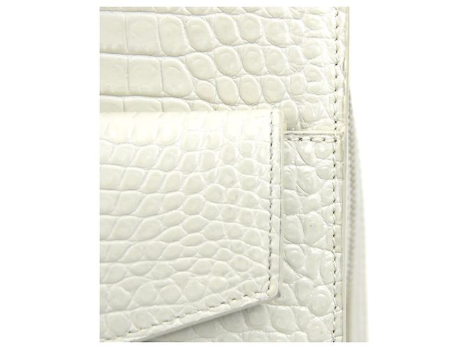 Borsa in pelle avorio Saint Laurent Crudo - vista 14