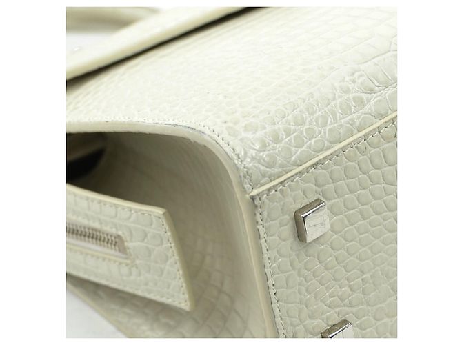 Borsa in pelle avorio Saint Laurent Crudo - vista 7
