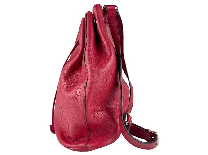 Zaino in pelle rosso Gucci - vista 2