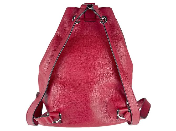 Zaino in pelle rosso Gucci - vista 3