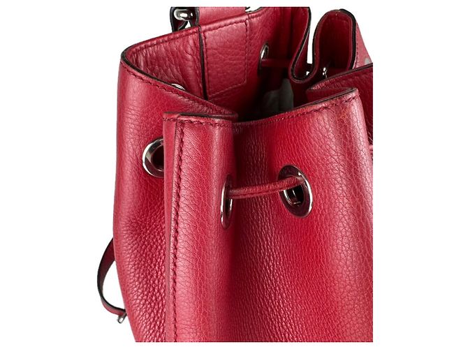 Zaino in pelle rosso Gucci - vista 7
