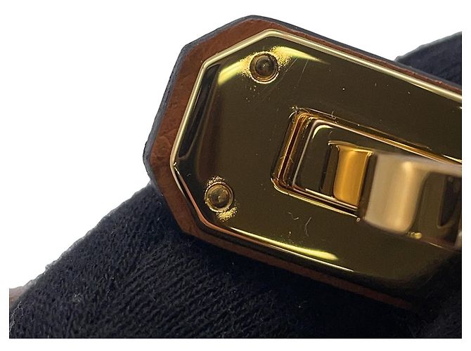 Hermès Hermes Kelly Gürtel aus goldfarbenem Epsom-Leder Golden - Ansicht 7