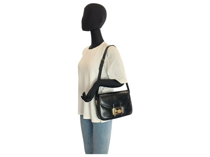 Céline Borsa a spalla in pelle nera Celine Carriage Hardware Nero - vista 8