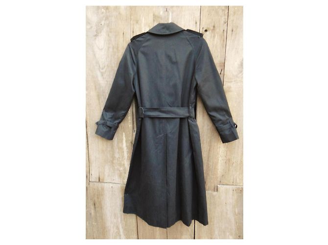 Gabardina Burberry de algodón negro - vista 6