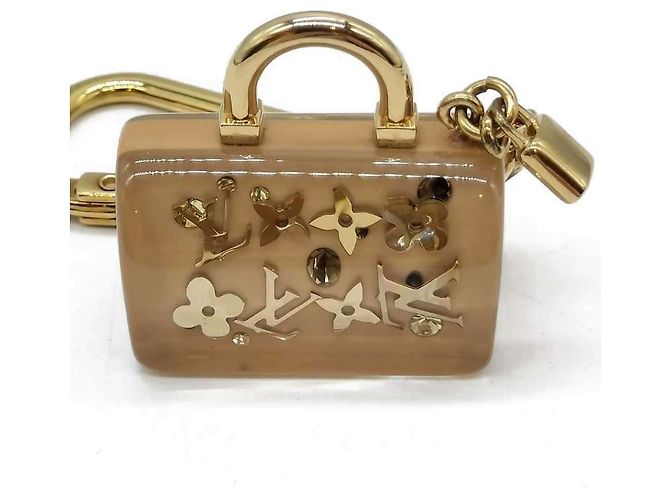 Portachiavi Inclusion Speedy Louis Vuitton Beige - vista 3