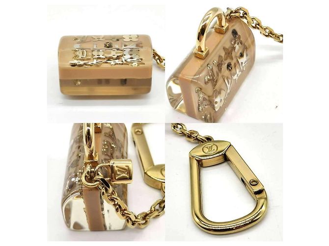 Portachiavi Inclusion Speedy Louis Vuitton Beige - vista 4