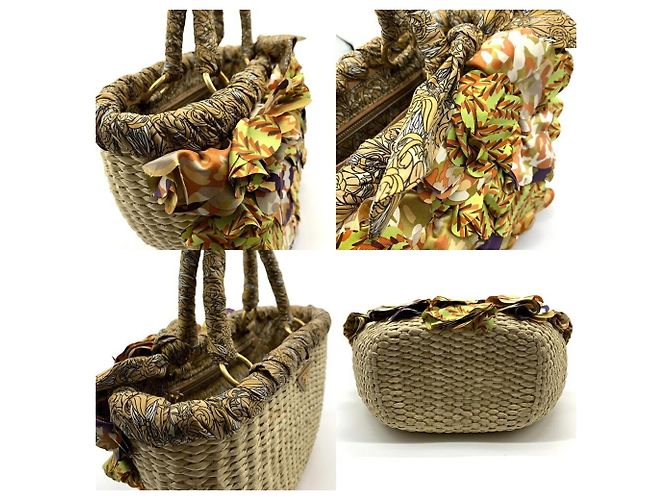 Borsa in rafia con frange Prada - vista 3
