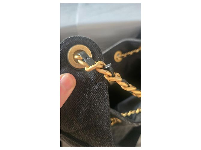 Timeless Borsa a mano Chanel 25 Small in denim nero - vista 15
