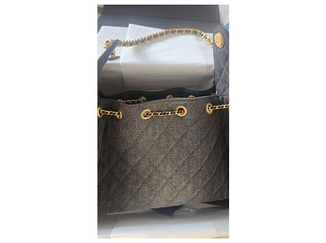 Timeless Borsa a mano Chanel 25 Small in denim nero - vista 16