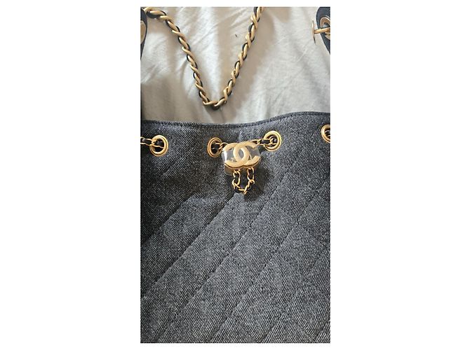 Timeless Borsa a mano Chanel 25 Small in denim nero - vista 18