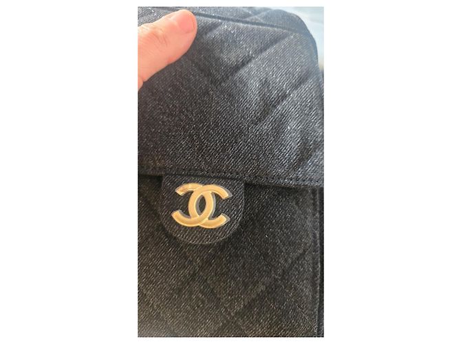 Timeless Borsa a mano Chanel 25 Small in denim nero - vista 9