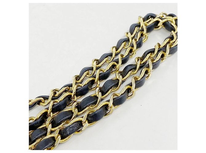 Borsa a Spalla Chanel Diana Chain Blu navy - vista 10