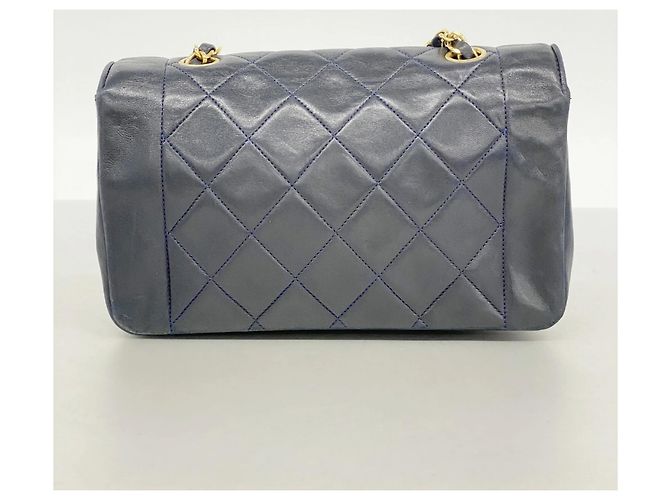 Borsa a Spalla Chanel Diana Chain Blu navy - vista 11