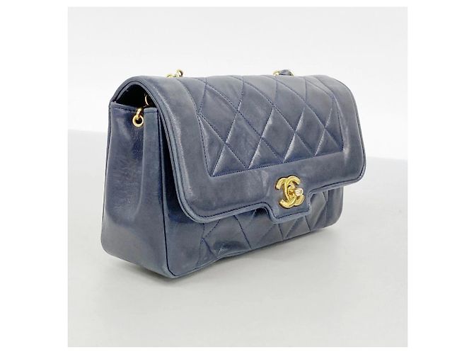Borsa a Spalla Chanel Diana Chain Blu navy - vista 2