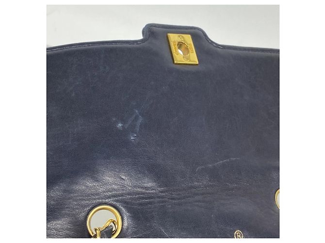 Borsa a Spalla Chanel Diana Chain Blu navy - vista 6
