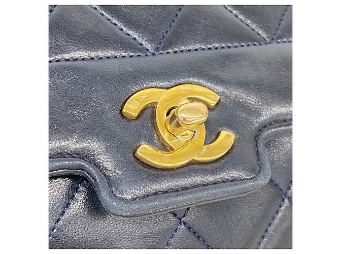 Borsa a Spalla Chanel Diana Chain Blu navy - vista 9