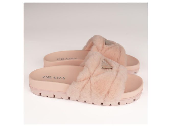 Sandalias de shearling Prada Orchidea Rosa Mujer EU 37 / US 7 - vista 6