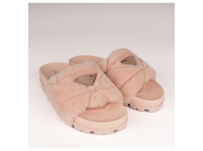 Sandalias de shearling Prada Orchidea Rosa Mujer EU 37 / US 7 - vista 7